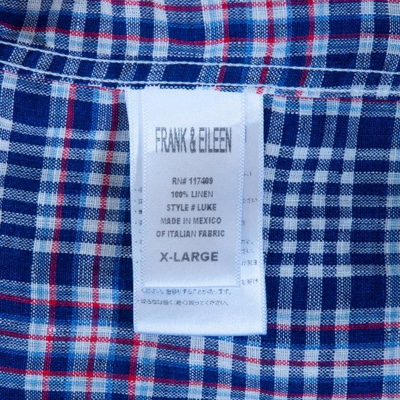 Frank & Eileen Blue Plaid Luke Linen Shirt - Picture 4 of 4